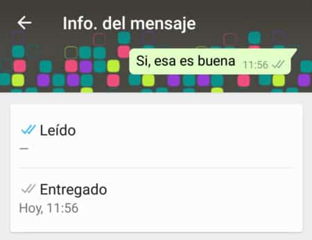 Saber a que hora se leyo un mensaje en whatsapp